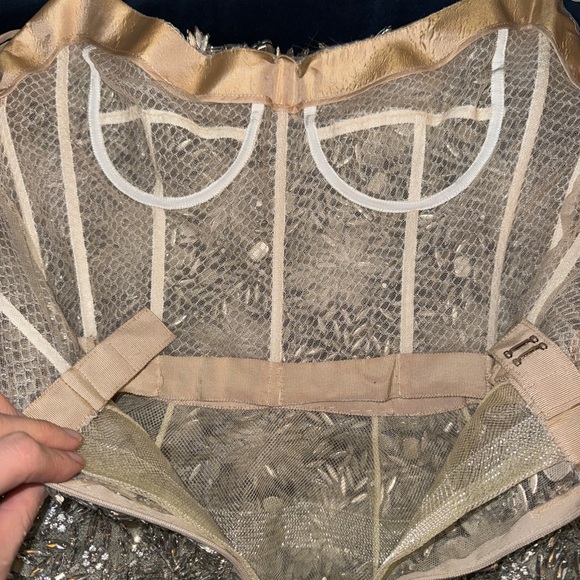 Oscar de la Renta Strapless Cocktail Dress in Silver Crystals - Picture 6 of 9